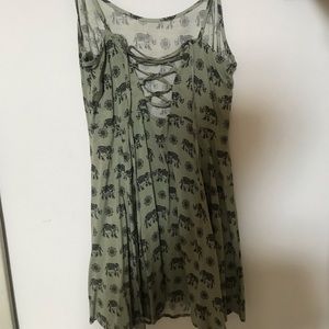 green elephant print dress not been worn